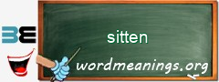 WordMeaning blackboard for sitten